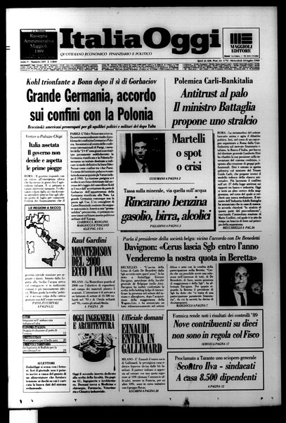 Italia oggi : quotidiano di economia finanza e politica